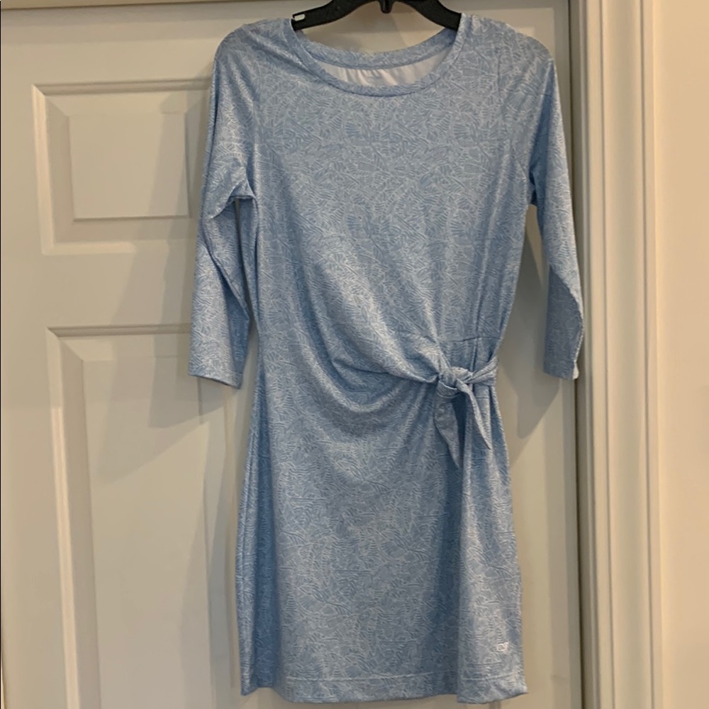 Vineyard Vines Blue Sheath Dress with 3/4 Sleeves
